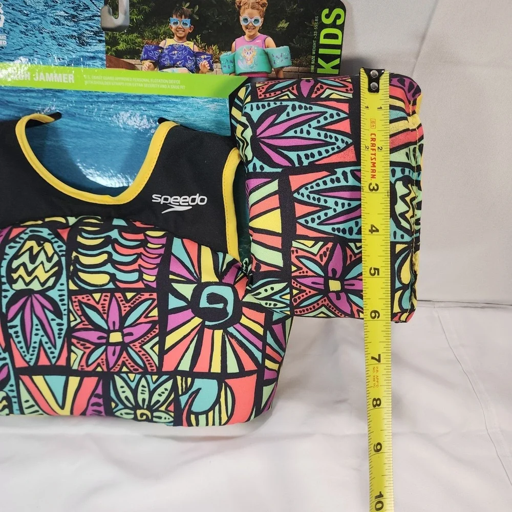 Speedo Kids Splash Jammer Size 33-55 Lbs With Shoulder Strap Blocky Burst New
